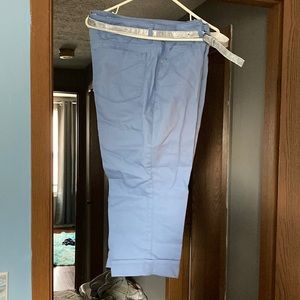 New Lee Riders 16M Mid Rise Capri Blue 30” Long X 20” Wide. Periwinkle blue.